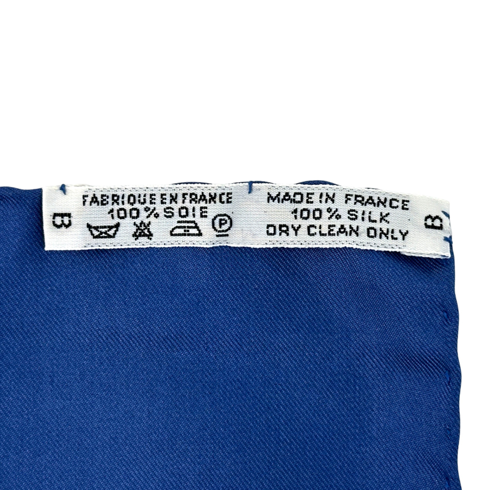 HERMES Blue Silk Scarf - Picture 5 of 7